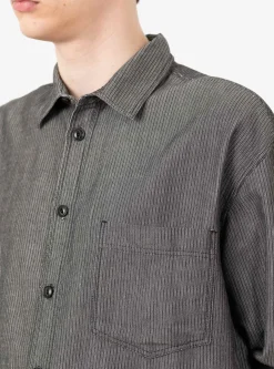 Mitchum Cotton Linen LS Shirt Charcoal<YMC Clearance