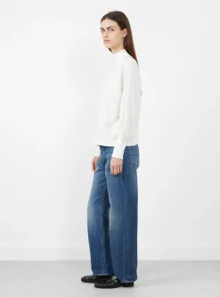 Mock Neck Gather Long Sleeve T-Shirt Off White<BEAMS BOY Clearance