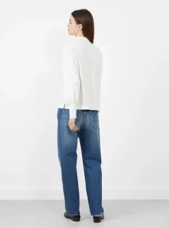 Mock Neck Gather Long Sleeve T-Shirt Off White<BEAMS BOY Clearance