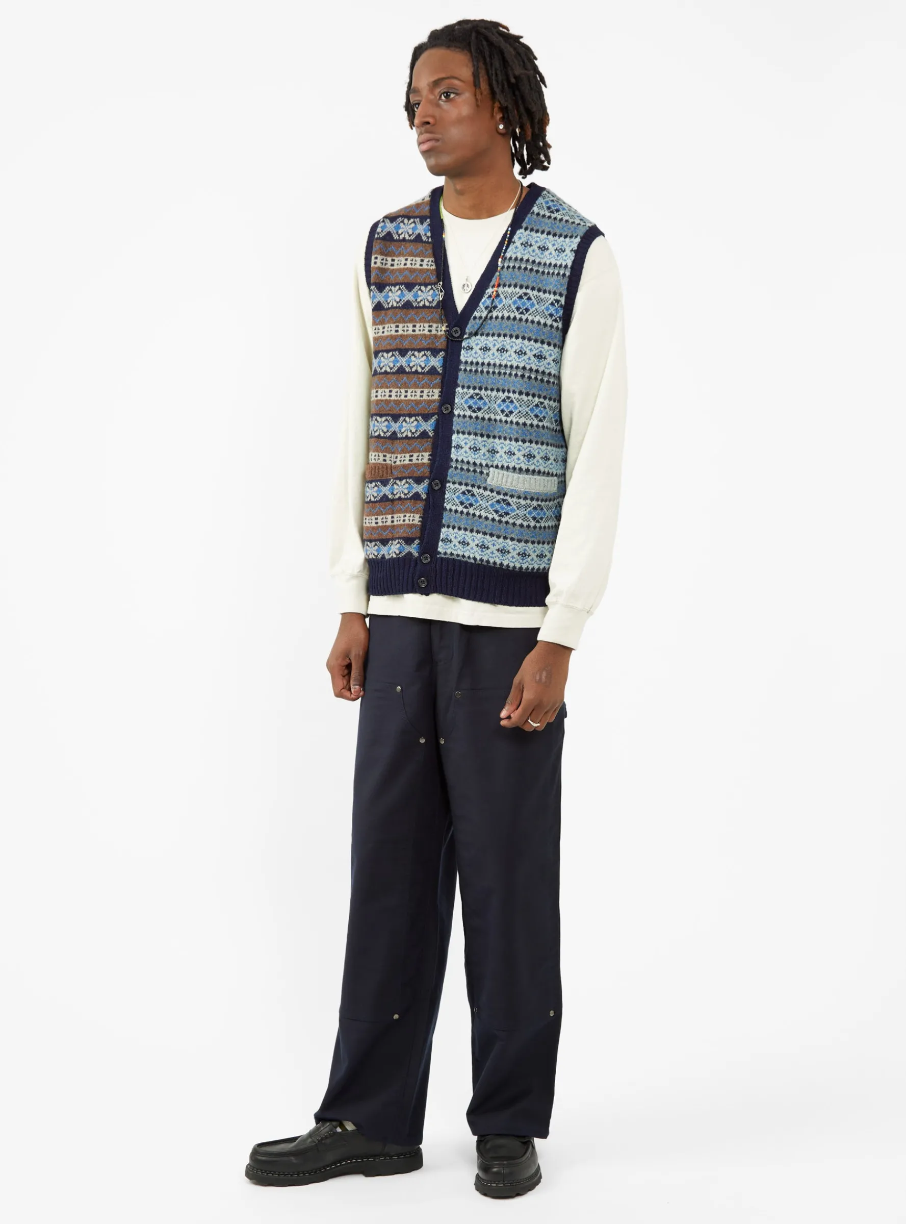 Moleskin Double Knee Trousers Navy<Brain Dead Fashion