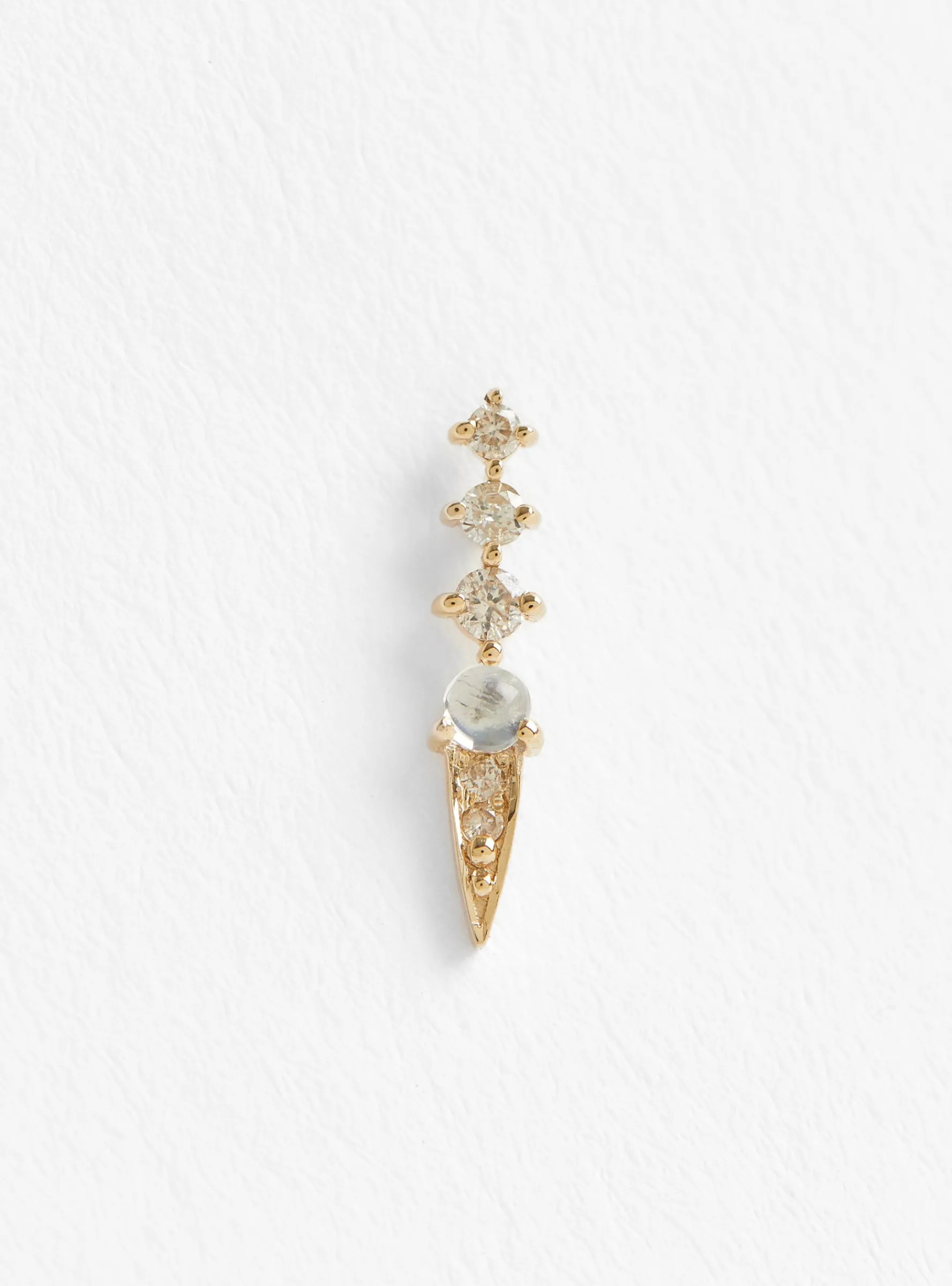 Moonstone and Three Diamond Single Earring<Celine Daoust Clearance