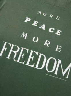 More Peace, More Freedom T-Shirt Washed Forest Green<One of These Days Online
