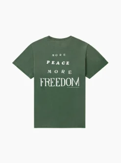 More Peace, More Freedom T-Shirt Washed Forest Green<One of These Days Online