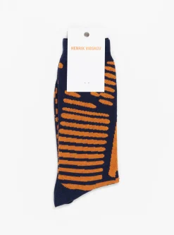 Murph Socks Blue Pumpkin Stripe<Henrik Vibskov Outlet