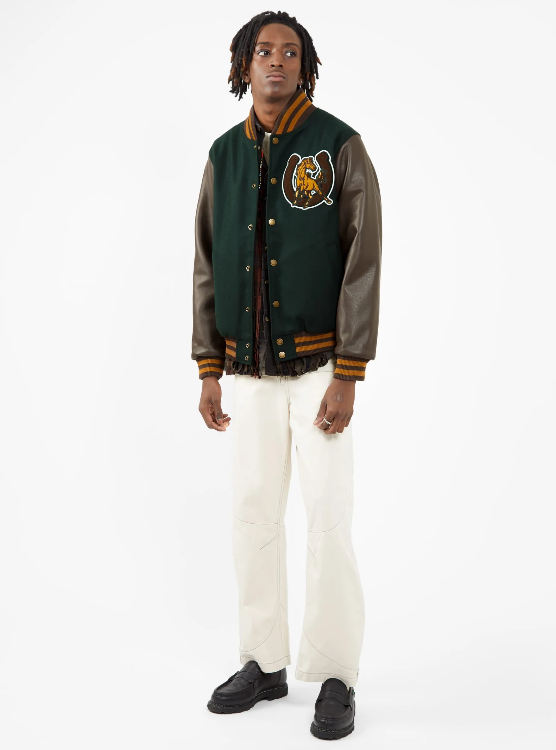Mustang Varsity Jacket Green & Brown<One of These Days Best