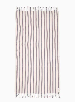 Mute Cotton & Linen Towel Red, Navy & Natural<Mizar & Alcor Best