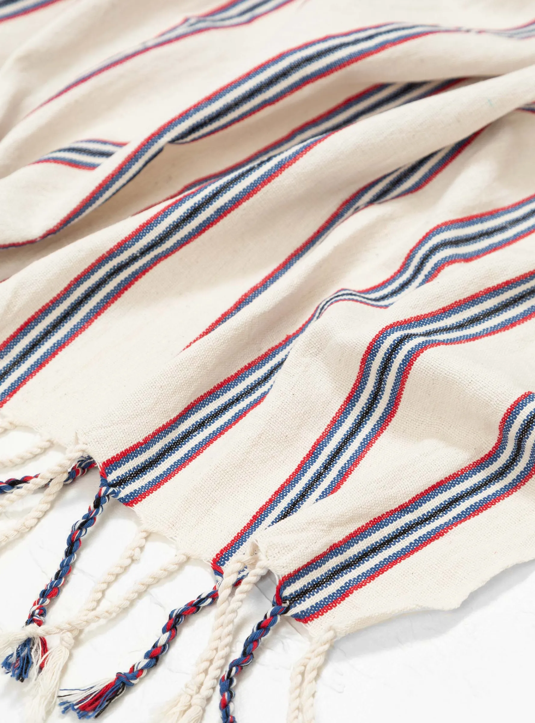 Mute Cotton & Linen Towel Red, Navy & Natural<Mizar & Alcor Best