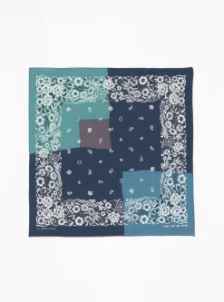 Navy Fastcolour Selvedge Bandana Garden Patchwork<Kapital Online