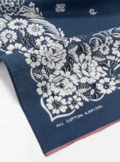 Navy Fastcolour Selvedge Bandana Garden Patchwork<Kapital Online