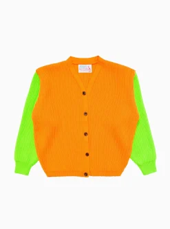 Neon Beacon Merino Wool Cardigan Orange<The English Difference Online