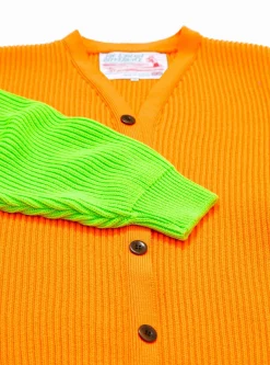Neon Beacon Merino Wool Cardigan Orange<The English Difference Online