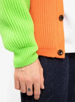 Neon Beacon Merino Wool Cardigan Orange<The English Difference Online
