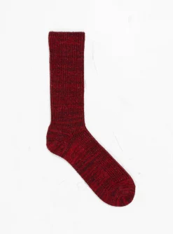 Nep Tweed Marl Socks Burgundy<ROTOTO Fashion
