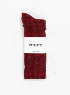 Nep Tweed Marl Socks Burgundy<ROTOTO Fashion