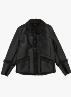 Neu Shearling Leather Jacket Black<YMC Sale