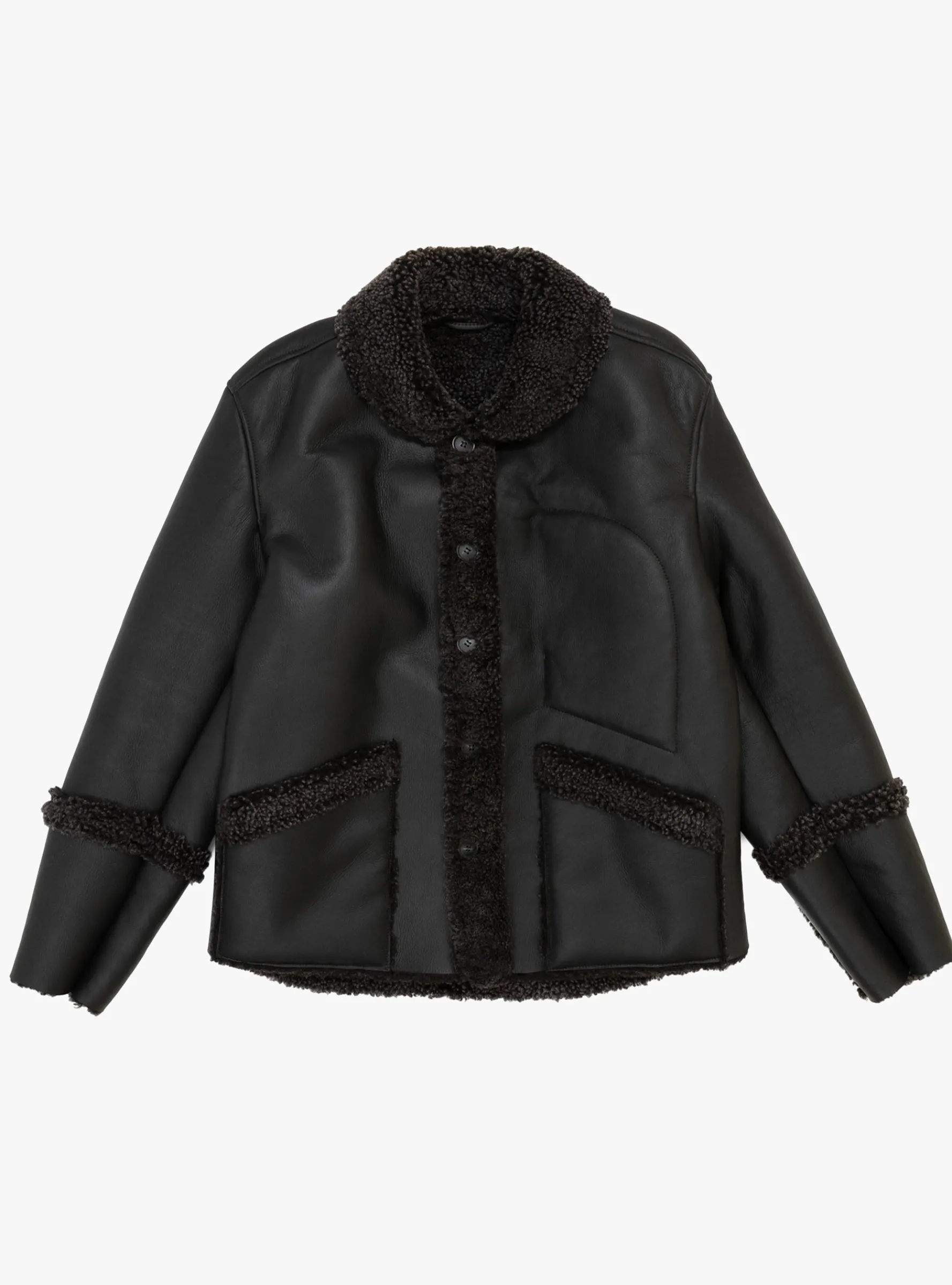 Neu Shearling Leather Jacket Black<YMC Sale