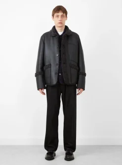 Neu Shearling Leather Jacket Black<YMC Sale