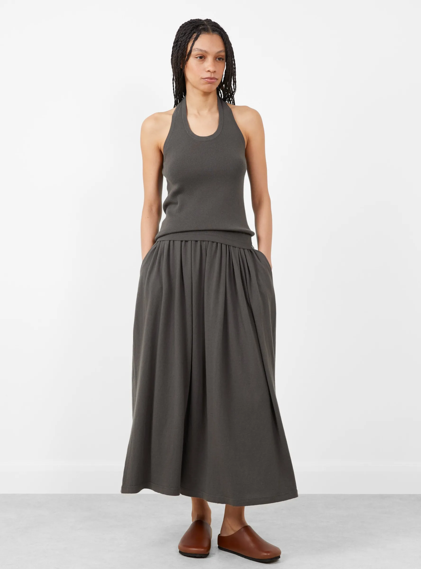 N°409 Jerry Cotton Cashmere Top Mud<Extreme Cashmere Hot