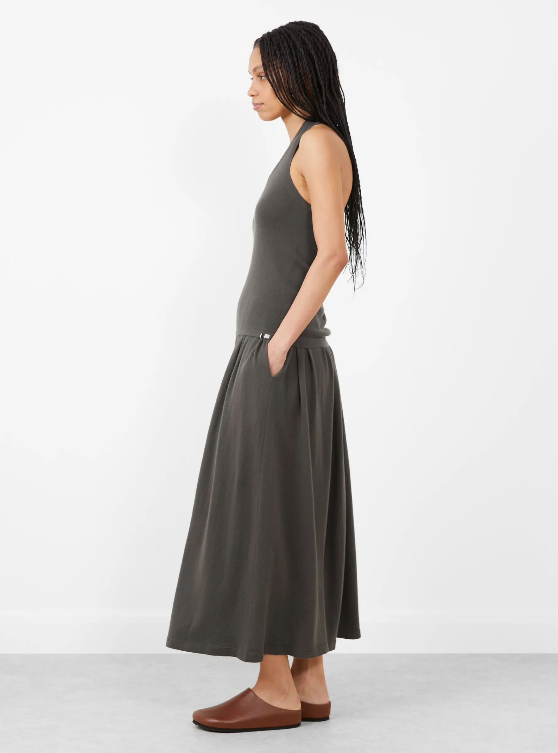 N°409 Jerry Cotton Cashmere Top Mud<Extreme Cashmere Hot