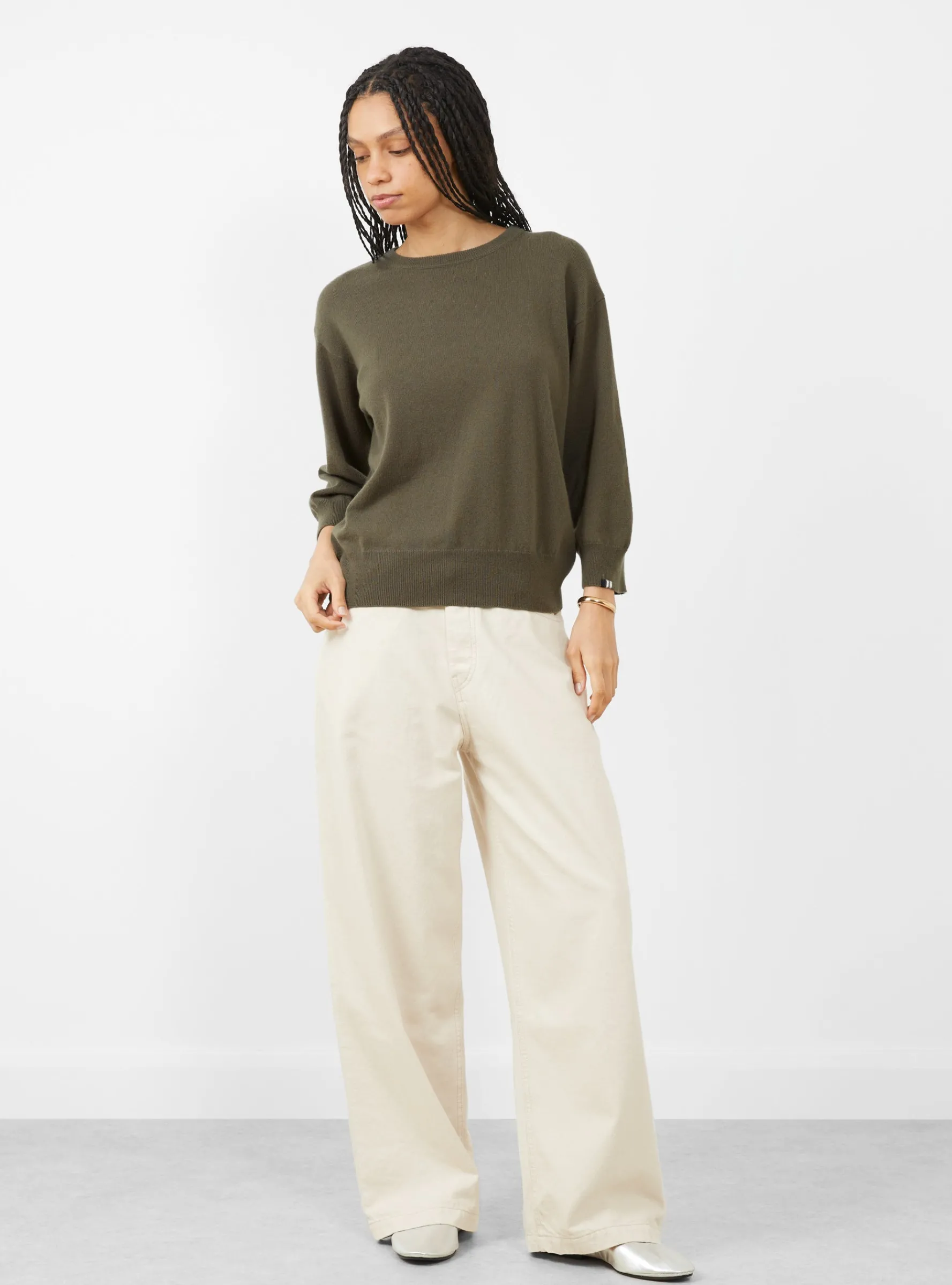 N°398 Jewel Knit Jumper Army<Extreme Cashmere Online
