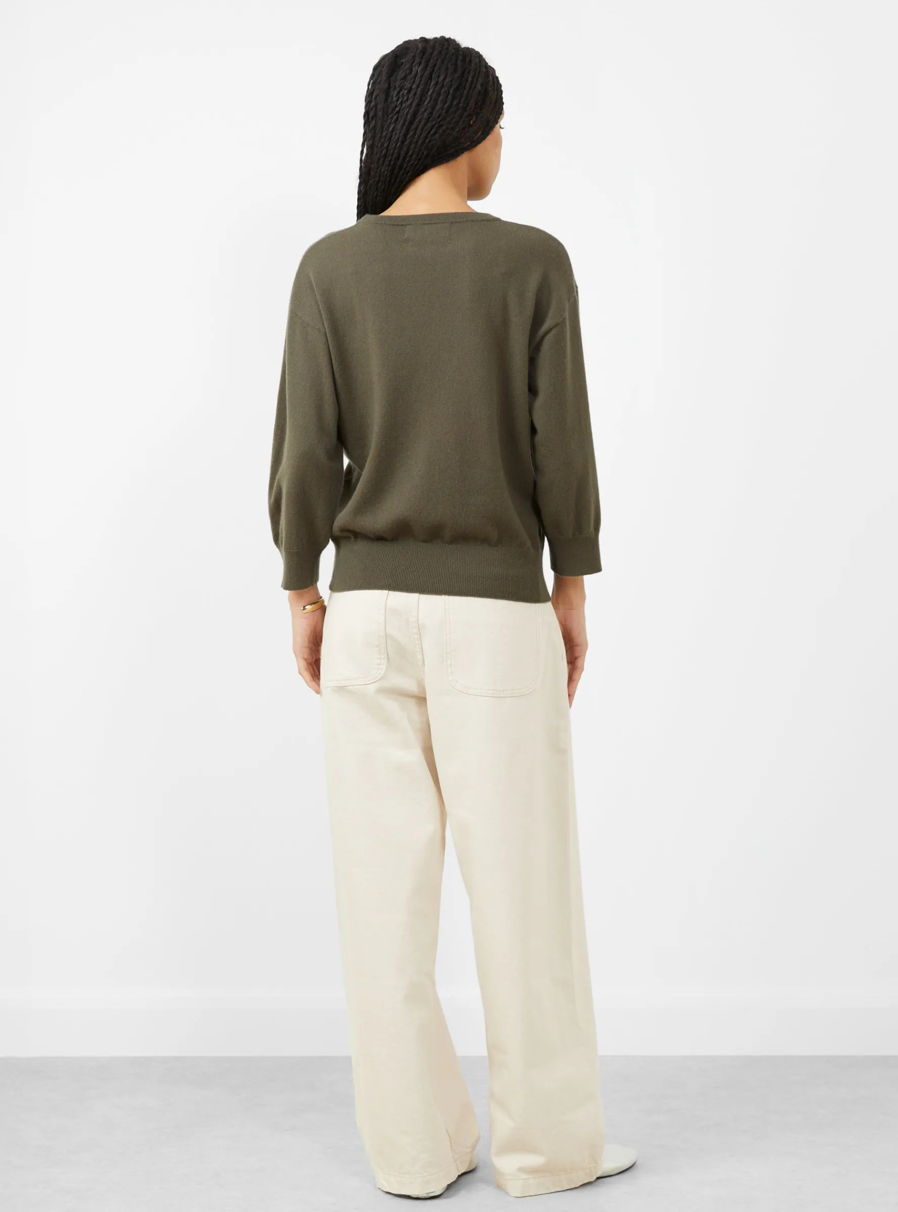 N°398 Jewel Knit Jumper Army<Extreme Cashmere Online