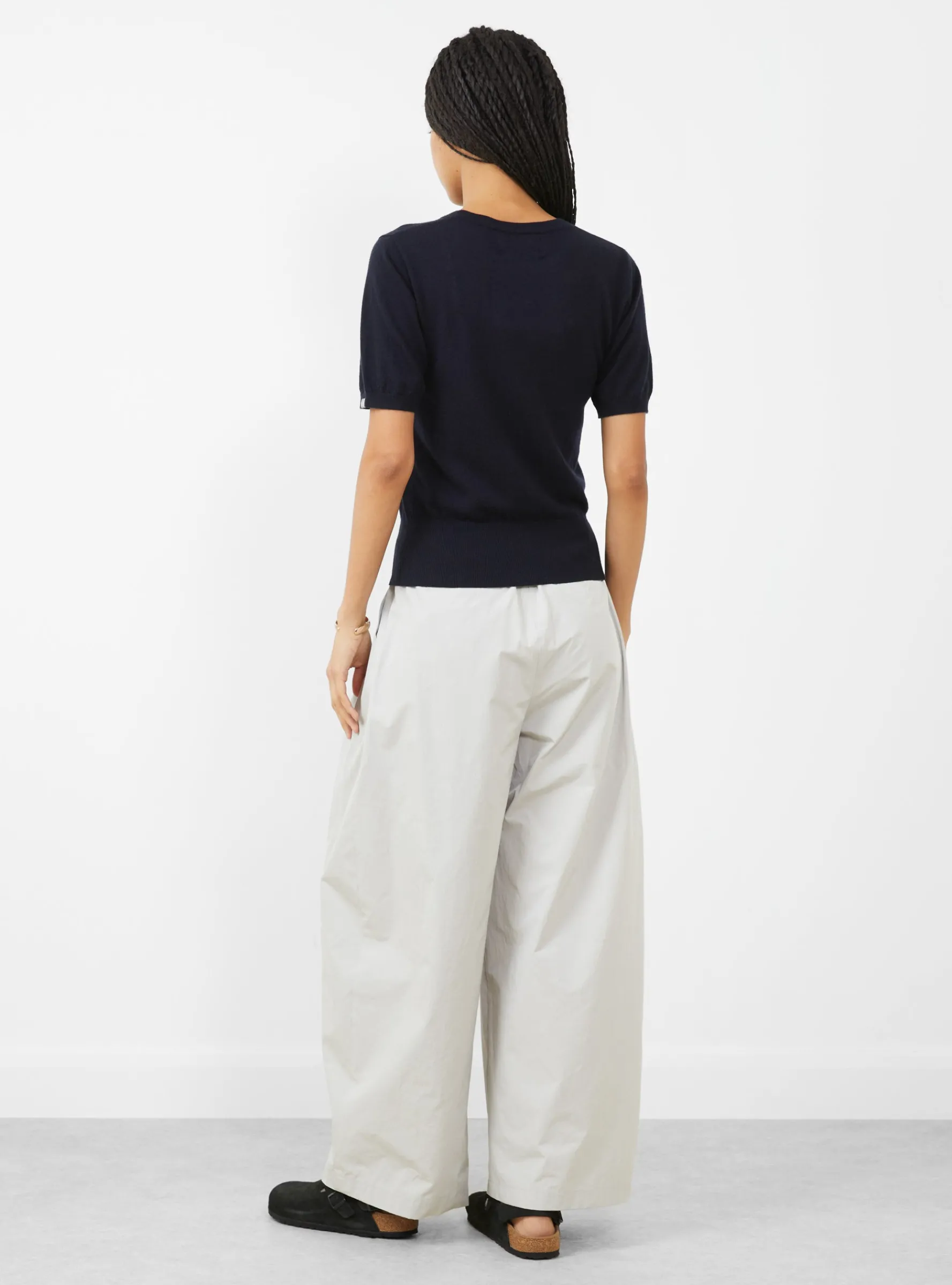 N°416 Noor Short Sleeve Knit Navy<Extreme Cashmere Fashion