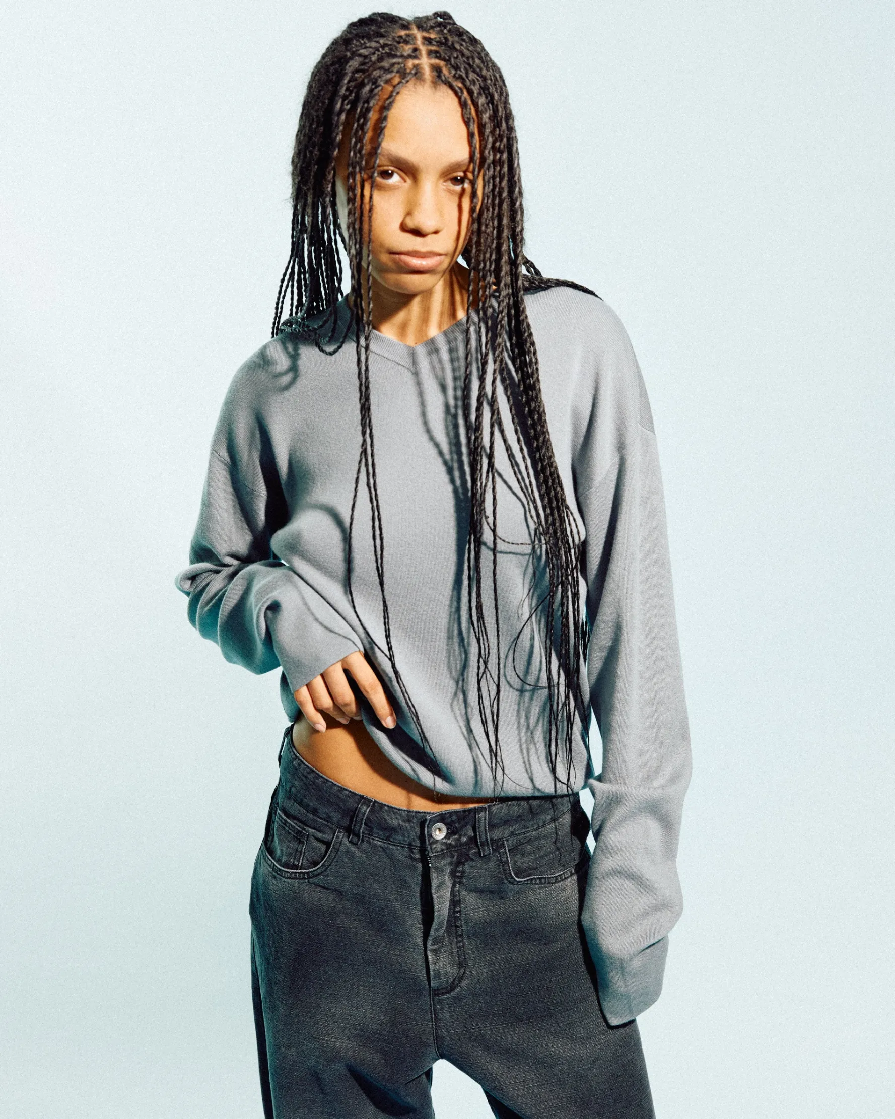 No.336 Ninety Pullover Sage<Extreme Cashmere Clearance