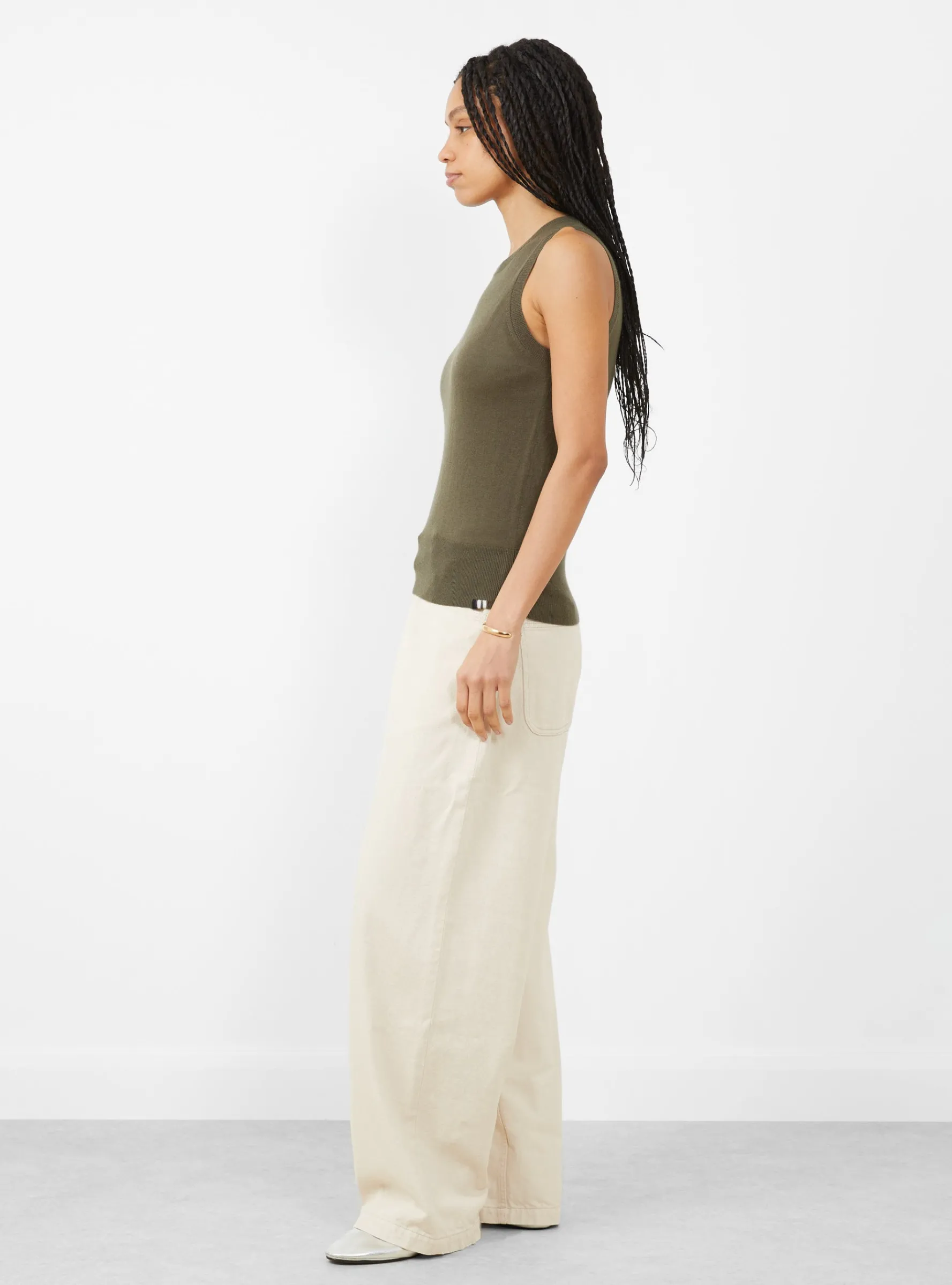 N°412 Wiever Knit Vest Army<Extreme Cashmere Hot