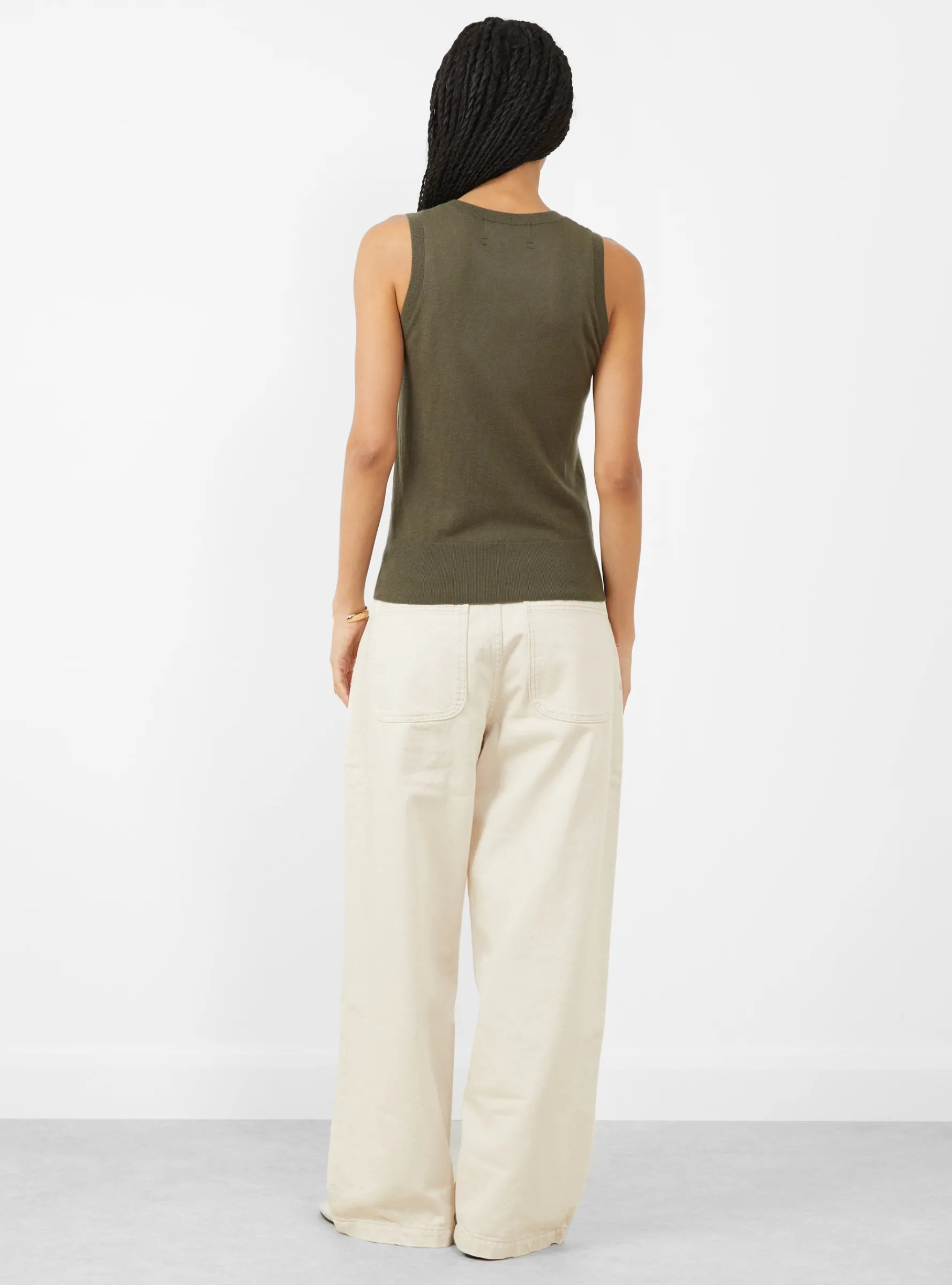 N°412 Wiever Knit Vest Army<Extreme Cashmere Hot