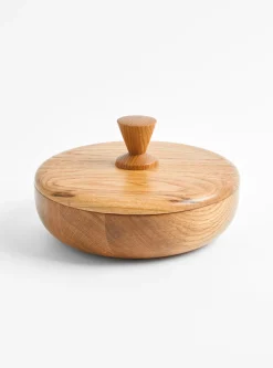 Oak L Bowl Container - Triangle Knob<Small Goods Design Sale