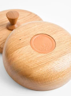Oak L Bowl Container - Triangle Knob<Small Goods Design Sale