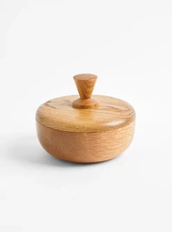 Oak S Bowl Container - Triangle Knob<Small Goods Design Outlet