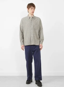 Open B.D. Nep Check Cotton Linen Shirt Beige<Beams Plus Best
