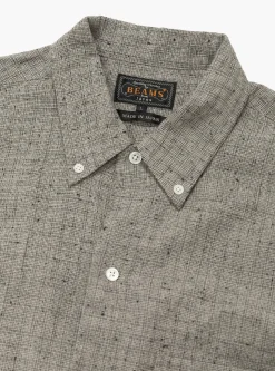 Open B.D. Nep Check Cotton Linen Shirt Beige<Beams Plus Best