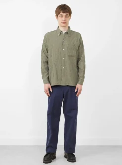 Open B.D. Plaid Shirt Olive<Beams Plus New