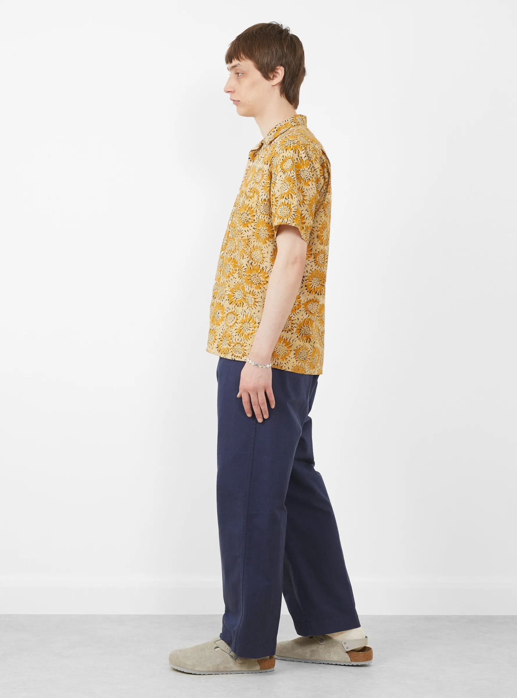 Open Collar Block Print Shirt Sun Flower<Beams Plus Clearance