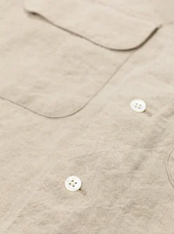 Open Collar 1/40 Linen Shirt Beige<Beams Plus Fashion