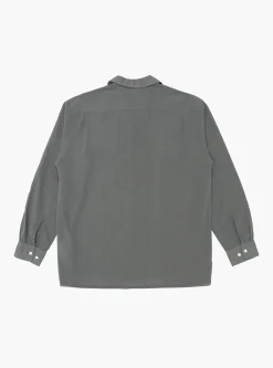 Open Collar Shirt 100/2 Organdy Garment Dye Charcoal<Beams Plus Sale