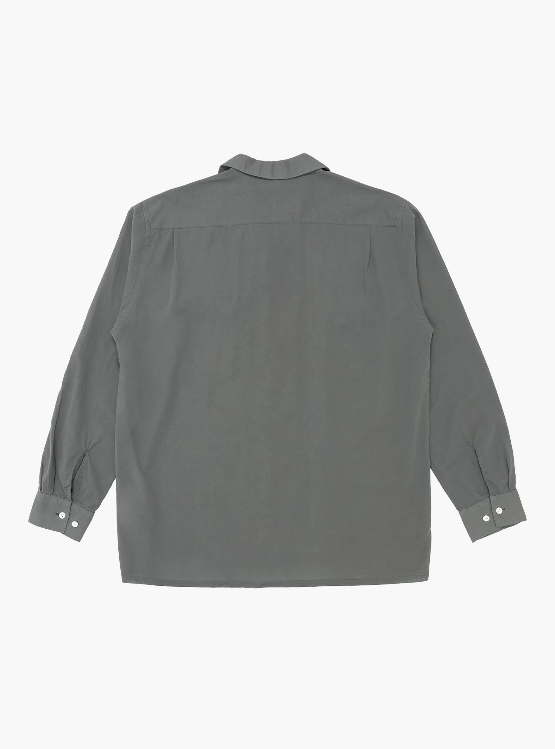 Open Collar Shirt 100/2 Organdy Garment Dye Charcoal<Beams Plus Sale