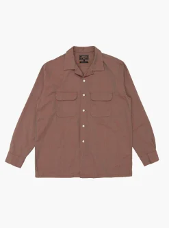 Open Collar Shirt Slab Chambray Red<Beams Plus Fashion