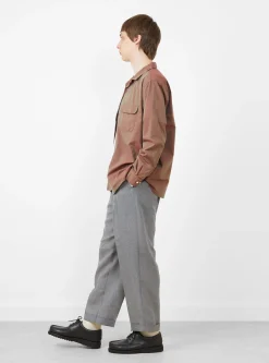 Open Collar Shirt Slab Chambray Red<Beams Plus Fashion