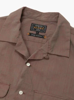 Open Collar Shirt Slab Chambray Red<Beams Plus Fashion