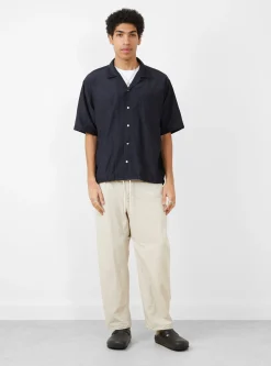 Open Collar S/S Shirt Navy<nanamica Clearance