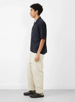 Open Collar S/S Shirt Navy<nanamica Clearance