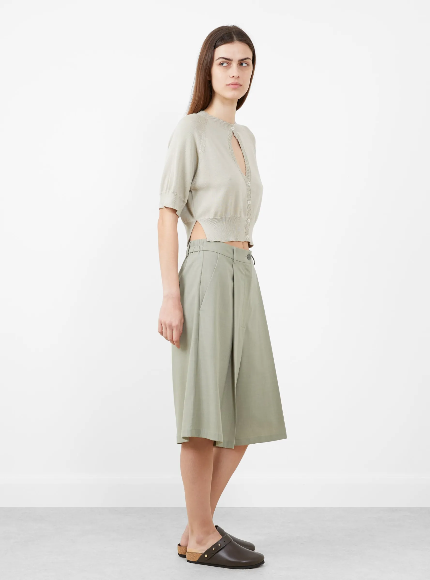 Organic Cotton Cut Out Top Pearl Grey<Cordera Online