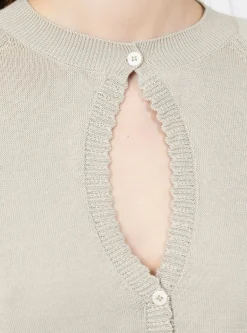 Organic Cotton Cut Out Top Pearl Grey<Cordera Online