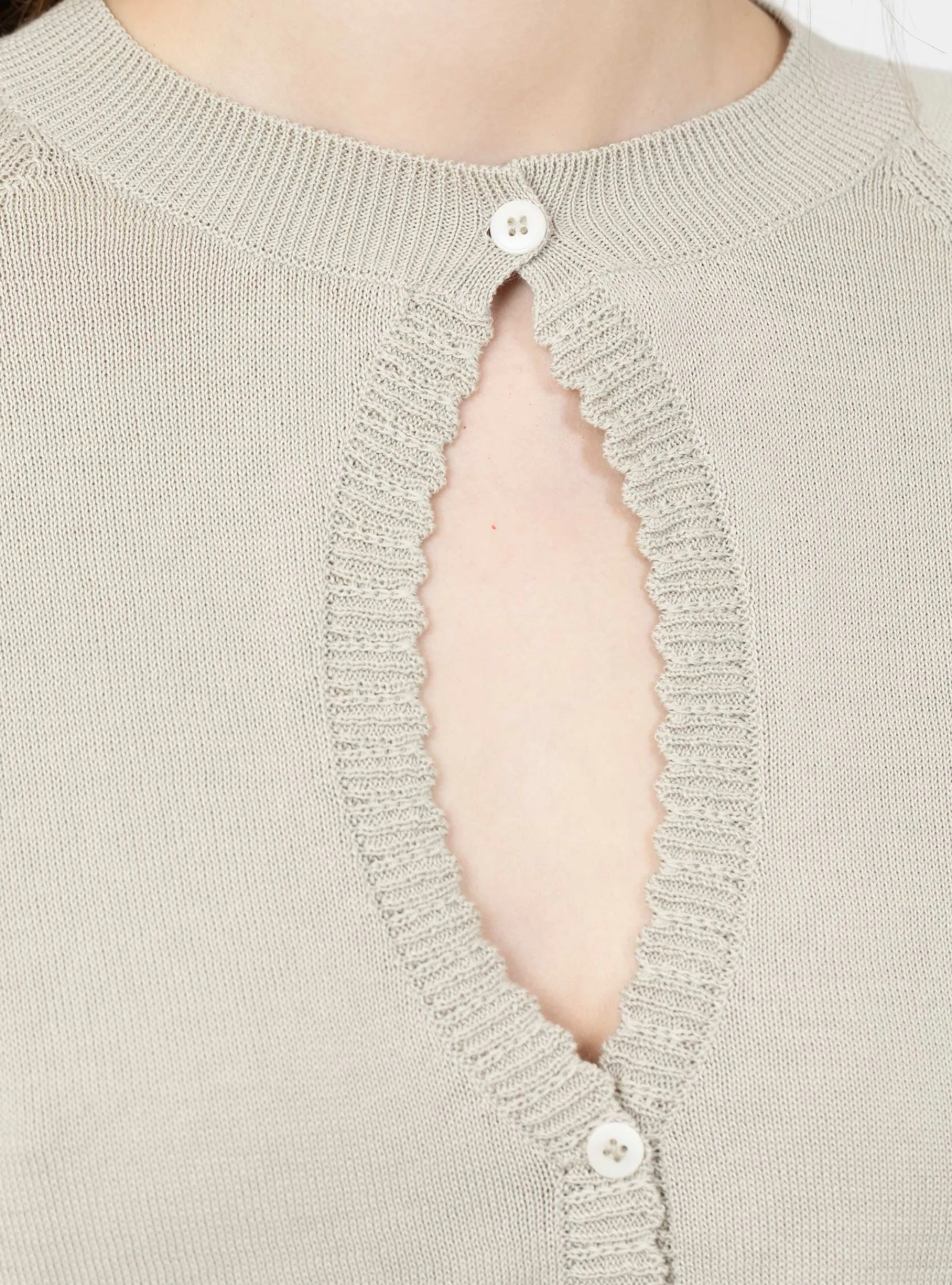 Organic Cotton Cut Out Top Pearl Grey<Cordera Online