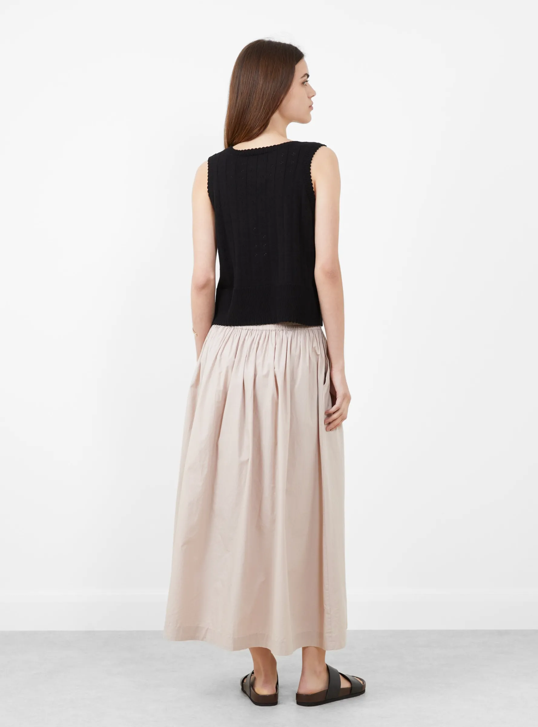 Organic Cotton Pointelle Waistcoat Black<Cordera Fashion