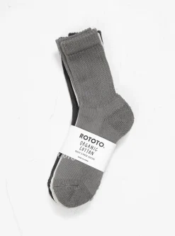Organic Daily 3 Pack Crew Socks Grey<ROTOTO Online