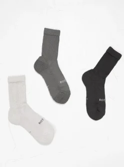 Organic Daily 3 Pack Crew Socks Grey<ROTOTO Online